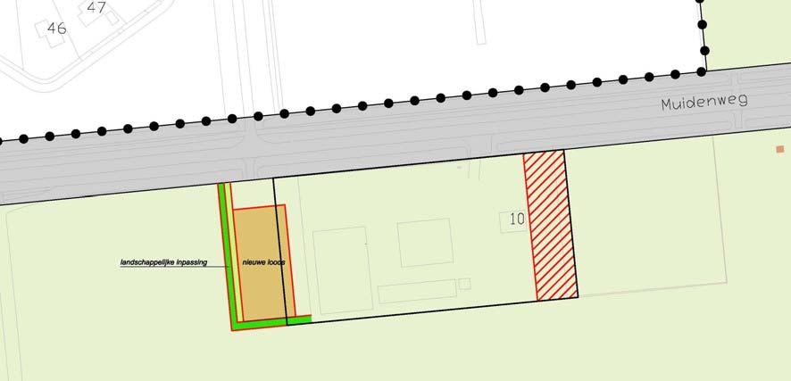 9 Hoofdstuk 2 Beschrijving initiatief De initiatiefnemer wenst een nieuwe loods te realiseren grenzend aan de rest van zijn bedrijfsgebouwen. Binnen het huidige bouwvlak is er nog ruimte beschikbaar.