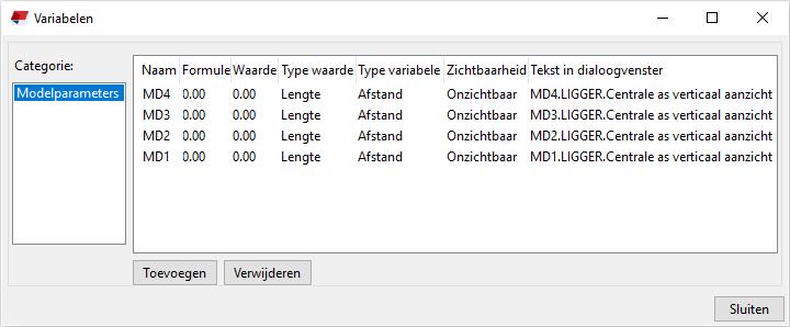 Koppelingen weergeven Om de gekoppelde handles (afstanden) weer te geven, gaat u naar Bewerken > Parametrisch modelleren > Variabelen, het dialoogvenster Variabelen verschijnt: Wanneer u in het