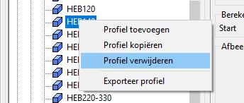 Profielen verwijderen uit de profielendatabase Om een profiel te verwijderen uit de profielendatabase: 1.