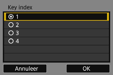 Handmatig verbinding maken met een gedetecteerd netwerk De encryptiesleutel voor het toegangspunt invoeren Stel de encryptiesleutel (wachtwoord) in die voor het toegangspunt is gespecificeerd.