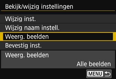 Opnamen voor weergave specificeren U kunt op de camera instellen welke opnamen er op de smartphone worden weergegeven.