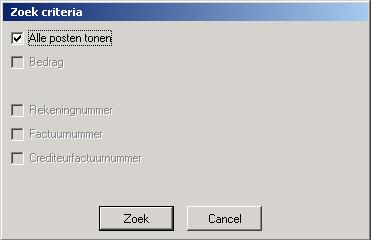 11 Afbeelding 8 Wanneer u op de knop [Zoek] klikt, wordt er een overzicht getoond van de gevonden openstaande posten die voldoen aan de ingegeven zoekcriteria.