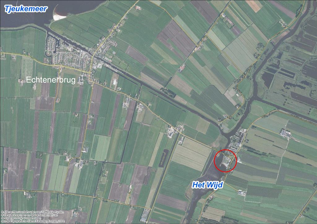 3. Huidige toestand 3.1 Terrein ligging Het zwemwater ligt aan Het Wijd. Dit is een verbreding in de Tjonger nabij het dorp Langelille. is gelegen in de gemeente Weststellingwerf. figuur 2.