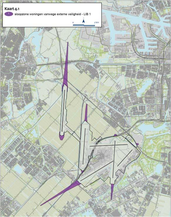 4.1 Sloopzone woningen vanwege externe veiligheid LIB 1 Op de kaart in bijlage 3 is de sloopzone woningen vanwege externe veiligheid met nummer 1 weergegeven.