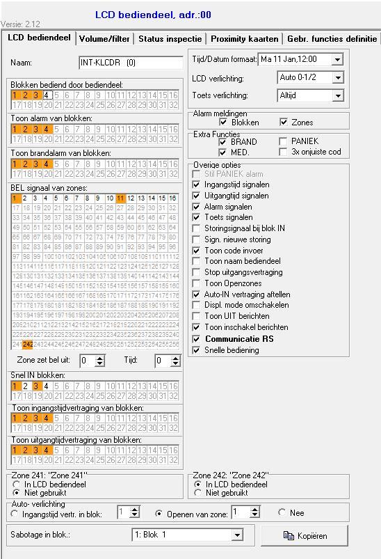 72 Programmeerhandleiding Tijd/Datum formaat het formaat waarin de tijd en datum op het display zal worden weergegeven.