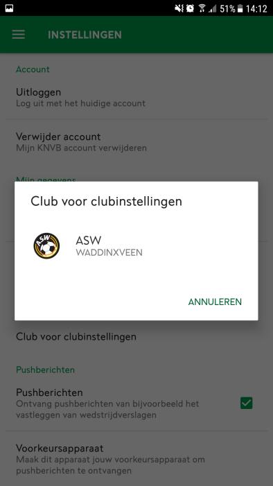 Figuur 3 - Klik op Club voor clubinstellingen Figuur 3 Figuur 4 Staat daar geen ASW? Controleer dan of je bent geregistreerd met het mailadres waarmee je in onze ledenadministratie staat.