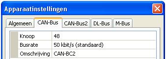 Er kunnen maximaal 62 CAN-Busapparaten in ene netwerk worden gebruikt. Ieder CAN-Busapparaat dient een eigen knoopnummer in het netwerk te hebben.