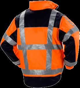 1125 WM FLUOR: - 50% katoen / 50% polyester - PU-Liner - Teflon finish - 3M Scotchlite - Conform EN