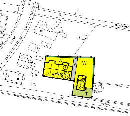 Uitsnede uit de bestemmingsplannen Hoofdweg 100-102 te Ederveen en Agrarisch Buitengebied Ede 2012 De bestemmingsplangrenzen voor de woningen Buurtweg