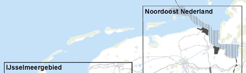 Figuur 2.3 Uitsnede kaart Structuurvisie Windenergie op land met daarin de Drentse Veenkolonien.