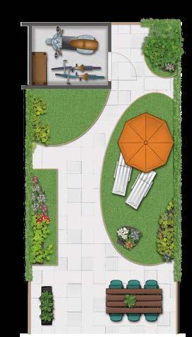 EENGEZINSWONING BEGANE GROND + TUIN 1:100 TUSSENWONING 80 T/M 87, 90 T/M 94, 97 T/M 101, 80, 86, 93,100 uitgevoerd met tuitgevel HOEKWONING 79 + 88 + 89 + 95 + 96 + 102 EENGEZINSWONING BEGANE GROND