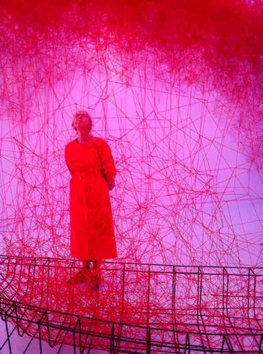 IN HET SPINRAG door Steinie Boender De laatste zaterdag van de tentoonstelling in het Noordbrabantse museum is het toch nog gelukt om een bezoekje te brengen aan de tentoonstelling van Chiharu Shiota.