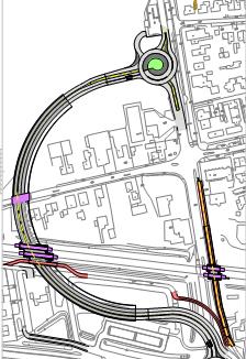 De kruisingen met het spoor en de Haarweg / Tuindorpweg worden ongelijkvloers gemaakt. Er komt een dek ter hoogte van de kerk. De tunnelbak wordt verlengd tot de noordelijke rotonde.