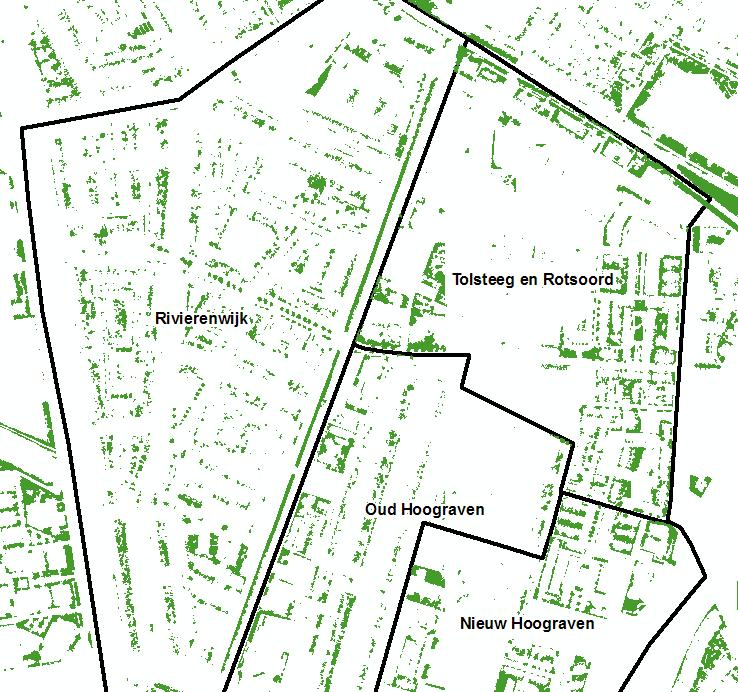 waarde van de groenclassificatie met behulp van de luchtfoto ten opzichte van BBG2003.