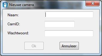 12 NEDERLANDS 8. Geef de camera een naam. 9. Vul de CamID in (staat op de kaart). 10. Vul het wachtwoord in (staat op de kaart). 10000000 1234 11. Klik op OK om de camera toe te voegen.