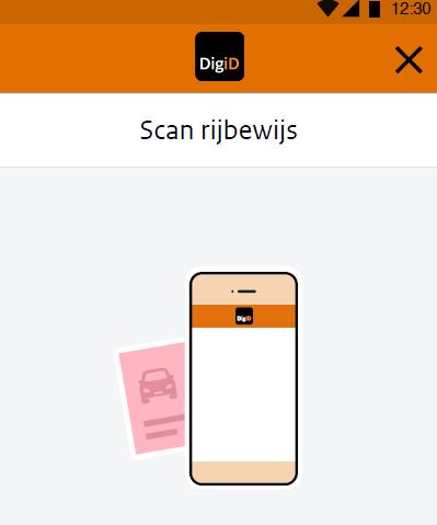 DigiD app, ID scannen DigiD + extra controle ID Je ID scannen met je