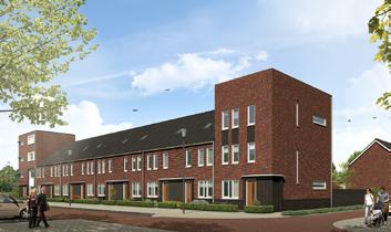 De woningen worden gebouwd in drie blokken (negen rijwoningen en zes hoekwoningen).