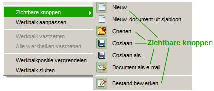 Werkbalken aanpassen U kunt werkbalken op verschillende manieren aanpassen, zoals het kiezen van welke pictogrammen zichtbaar zijn en het vastklikken van de positie.