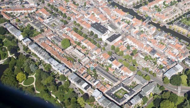 Figuur 2.27 Impressie van de Haver- en Gortbuurt Ruimtelijke structuur Haver en Gortbuurt Beeldbepalend voor dit gebied is de parkachtige zone langs de Zoeterwoudsesingel.