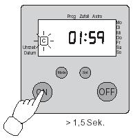 Via kort indrukken van de toets MODE programmageheugen ( of B) geselecteren, waarvan de schakeltijden dienen te worden uitgevoerd. anwijzing: Het geheugen C bevat de timer-functie (zie hoofdstuk 5.2.