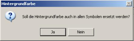 Wanneer u wilt dat ook de achtergrond van de symbolen zelf te veranderen dan moet de volgende vraag met Ja beantwoord worden.