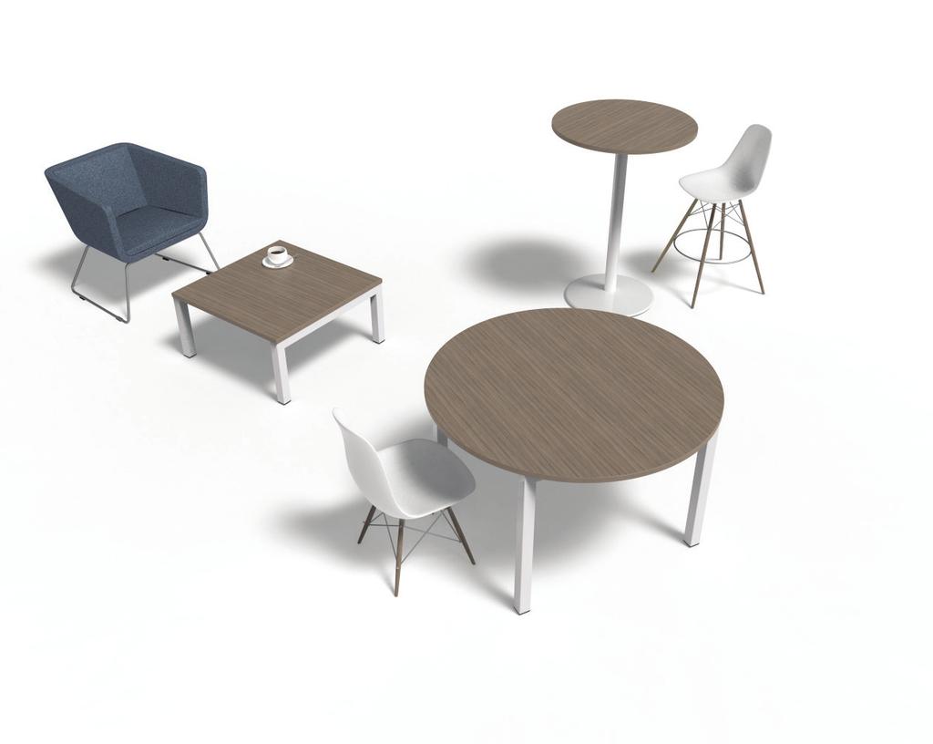 Het Connex programma faciliteert in tal van vergaderoplossingen: lage of hoge tafels, standaard tafels uitbreidbaar met een 180 aanbouw.