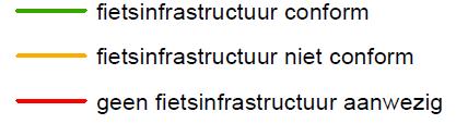 van een specifieke fietsinfrastructuur) tot details over de aanwezige weginrichting.