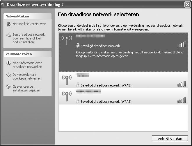 Windows XP 1 Klik op het pictogram van het draadloze netwerk in de taakbalk.
