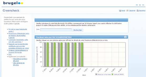 Figuur 26: Resultaat van een opzoeking in de tool Greencheck Figuur 27: Visuele voorstelling van de oorsprong van de GO s in de tool Greencheck Groene stroom Geografische oorsprong FR 11 % DE 7 %