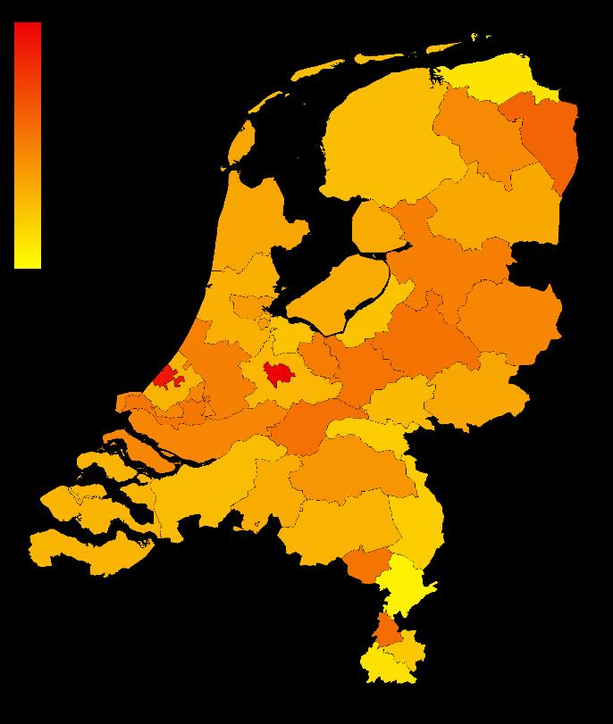 Figuur 15: Percentage onbevoegd gegeven lesuren per