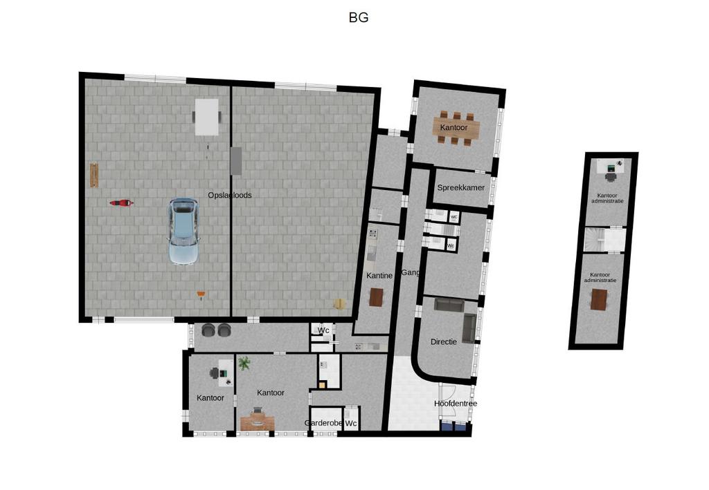 Plattegrond bedrijfs-/ kantoorruimte 2D