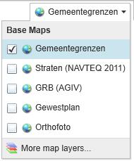 pagina 6 Referentielagen: Via het menu rechtsboven kunnen één of meerdere lagen