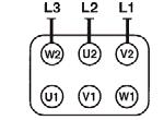 Triphasé, vitesse supérieure Twee snelheden, Driefasig, hoge snelheid Two speed, Three phase, high speed Accessoires / Toebehoren / Accessories Interrupteur marche