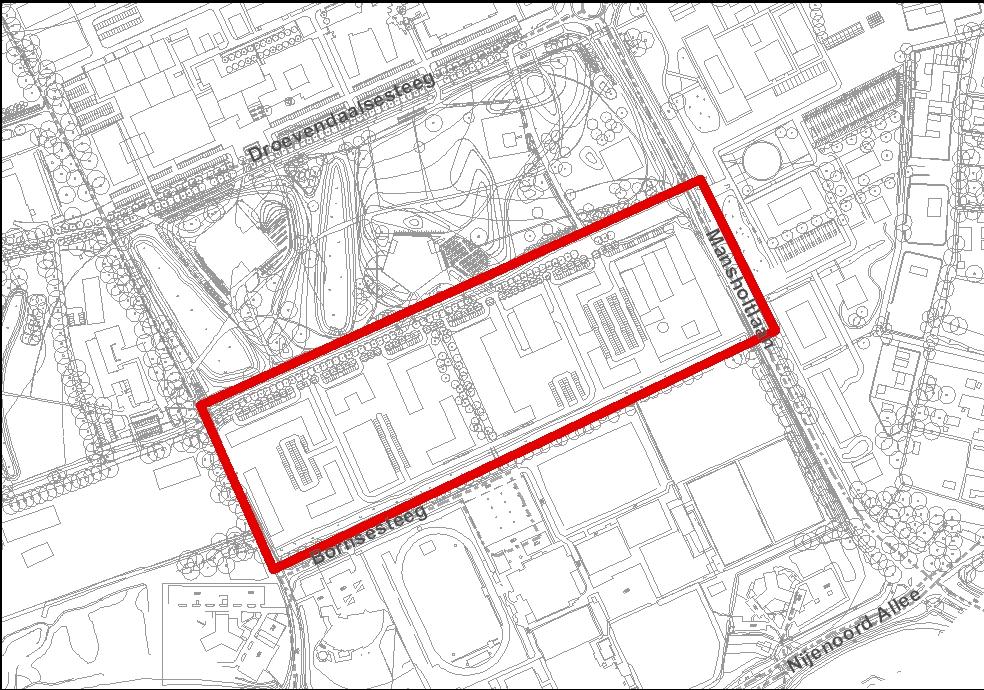 1 Inleiding Wageningen UR is voorneens o op de bouwstrook ten zuiden van het groene iddengebied van de Wageningen Capus, een bedrijvenstrook te realiseren (zie figuur 1.1). Met een geengde besteing.