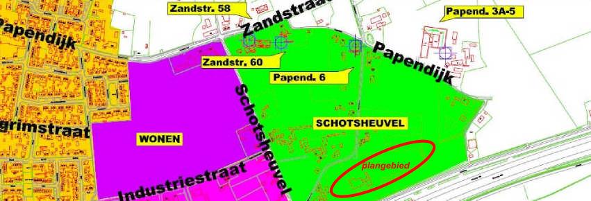 Afbeelding: ligging plangebied in plandeel Schotsheuvel (bron geurverordening.