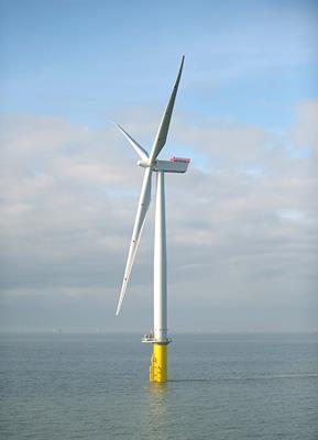 Figuur 4.3 Maatvoering turbineklassen (5 8 MW groot en 3 5 MW klein) Tabel 4.
