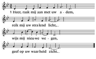 Spreek dat de wind het hoort! Kom, dat het water knielt, bij ons aan boord! Ik ben het, zegt Gij dan. Kom maar met Mij mee naar de overkant. Wees maar niet bang, zegt Gij, hier is mijn hand.