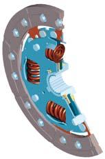 2: Een koppelingsplaat die als functie heeft het onrechtlijnige van versnellingsbak en motor op te vangen. Deze koppelingsplaat wordt gebruikt bij uitvoeringen zonder pilootlager in de krukas. Fig.