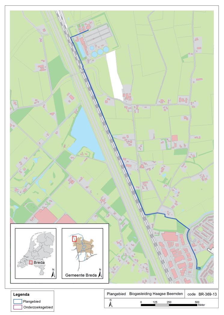 2 LIGGING EN AARD VAN HET TERREIN Het plangebied ligt ten noordwesten van het centrum van de Gemeente Breda.