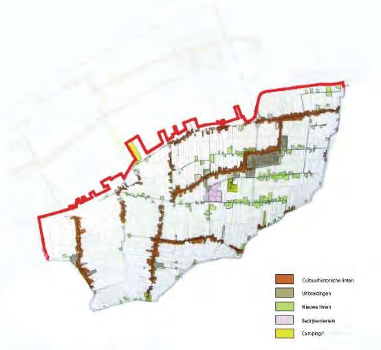 Figuur 10. Bebouwingsstructuur Dijken, (water)wegen en water De Westfriese Omringdijk is een belangrijke structuur in West-Friesland. In het bestemmingsplangebied ligt deze dijk langs het Markermeer.