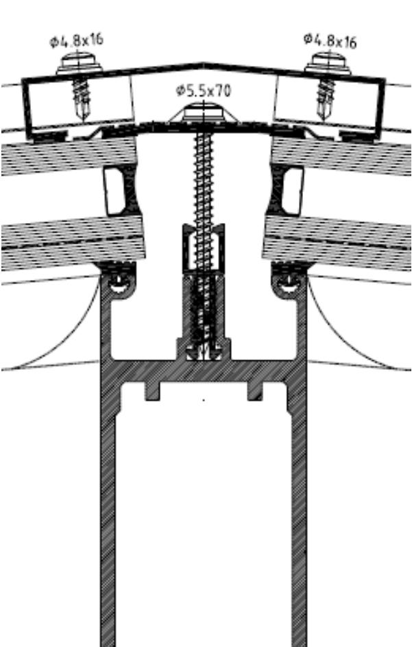 Controle verbinding nokkoker: De BA6-250K nokkoker wordt ondersteunt door stalen poten h.o.h. 2.67 meter. De poten zijn gemaakt uit staalkokers 70x70x4mm.