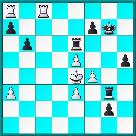 Dh1+ 44.Ke2 Dxg2+ 45.Ke1 Dh1+ 46.Ke2 Dg2+ met remise (CW). 42...Ph4? Ook Zwart gaat in de fout, met 42...Pxe3+ 43.Dxe3 Dh1+ 44.Dg1 (44.Ke2 Dxg2+ 45.Kd3 Txc6 Zwart wint.) 44...Txc6 45.Txc6 Txf4+ 46.