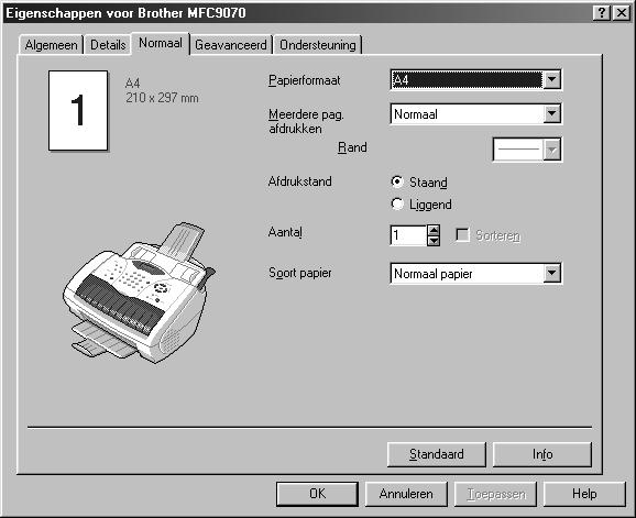 12 Instellingen van de printer driver (alleen bij gebruik van Windows ) Brother s printer driver voor de MFC-9070 gebruiken De printer driver is een stuurprogramma dat gegevens in het door de