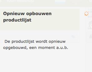 Informatie op de productpagina en de meer info-pagina 10. Selecteer opnieuw de productlijst en geef aan dat je de bestaande productlijst wil verversen 11.