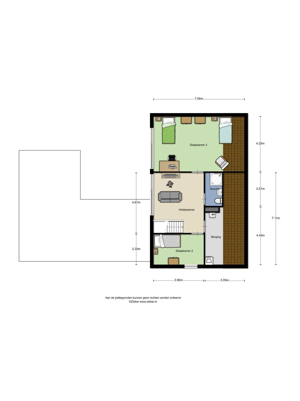 Plattegrond verdieping Aan deze