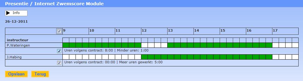 Presentie Na het openen van het menu Presentie gaat het systeem automatisch naar de oudste datum waarvoor nog geen presentie is geregistreerd.