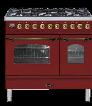 90 CM DUBBELE OVEN LINEA PRINCIPALE OPTIONELE ACCESSOIRES KOOKPLAAT BORETTI FORNUIZEN LINEA PRINCIPALE 90 CM SP 4 verhoogde stelpoten 6 branders 4 branders + Fry-Top 5 zones keramisch 5 zones