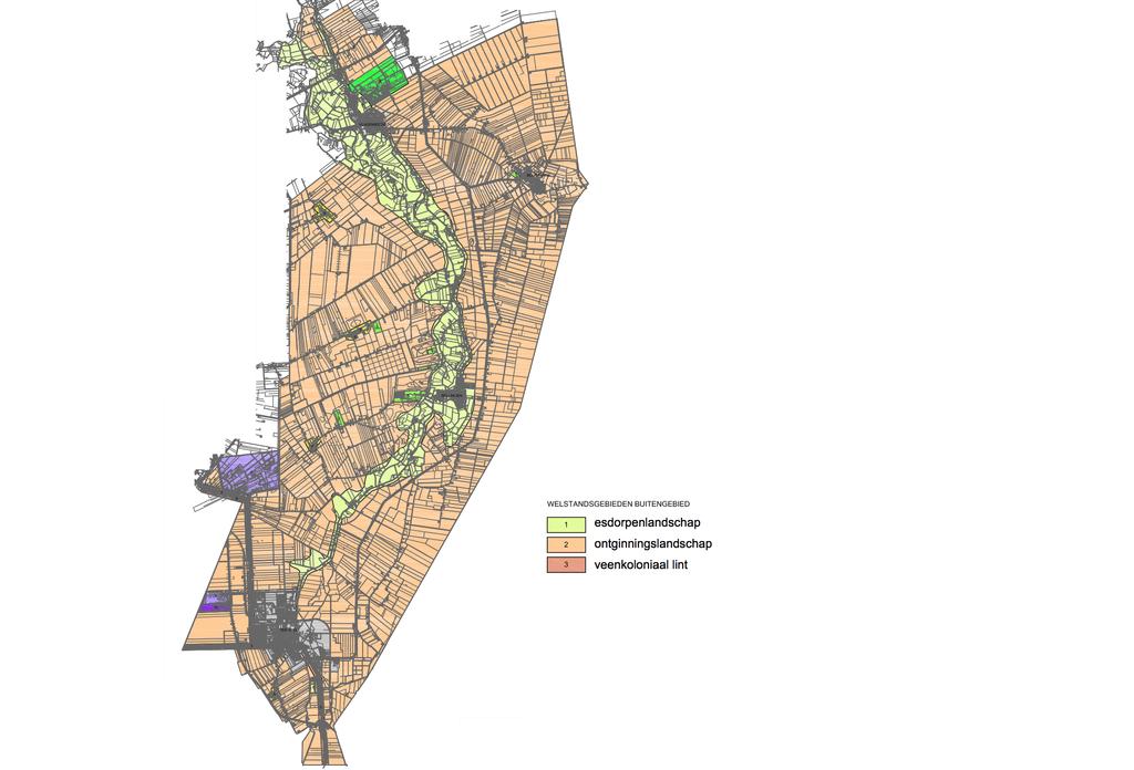 2.2 KARAKTERISTIEKE BEBOUWING Landschapstypen en gebouwtypen In Vlagwedde komen een drietal landschapstypen voor; esdorpenlandschap, ontginningslandschap en de veenkoloniale linten.