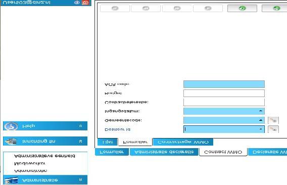 Hoofdstuk 2 2. WMO Inrichting WMO Inrichting Om de WMO indicatie in te richten dient u eerst een WMO contract aan te maken. Menu Administratie > Document Administratie > Tab Contract WMO.