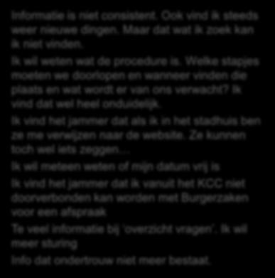 1 We gaan informatie zoeken over (on)mogelijkheden 1. Wat moet ik doen? 2. Wat is de procedure? Informatie is niet consistent. Ook vind ik steeds weer nieuwe dingen.